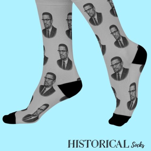 Malcolm X Socks Gray