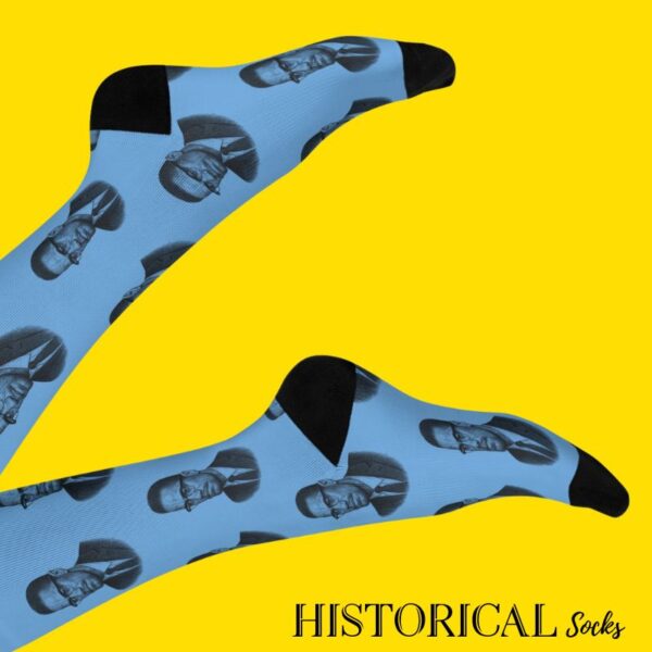 Malcom X blue socks side