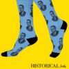 Malcolm X Socks Blue from the side