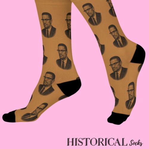 Malcolm X Socks Brown