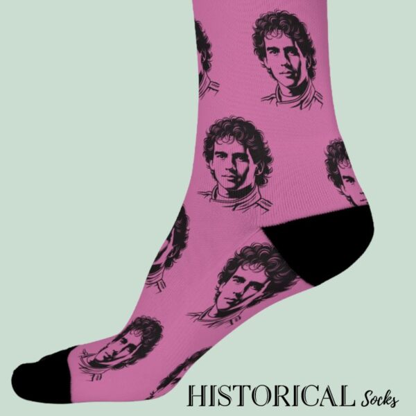 Ayrton Senna close up socks in pink