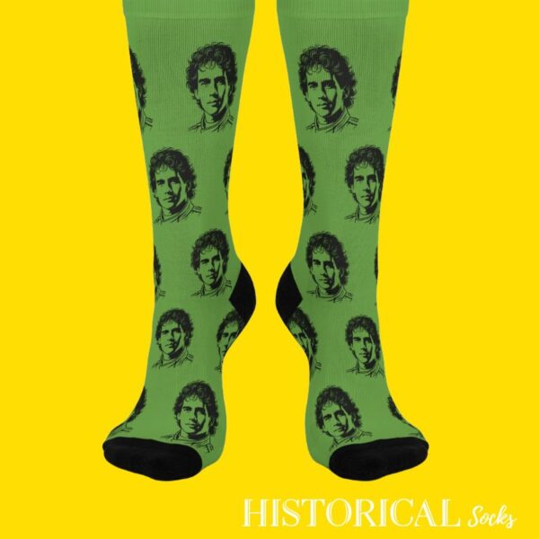 Ayrton Senna green socks printed in the USA