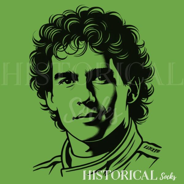 Ayrton Senna bust in green