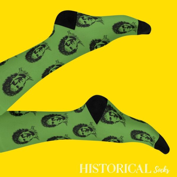 Green socks with Ayrton Senna prints