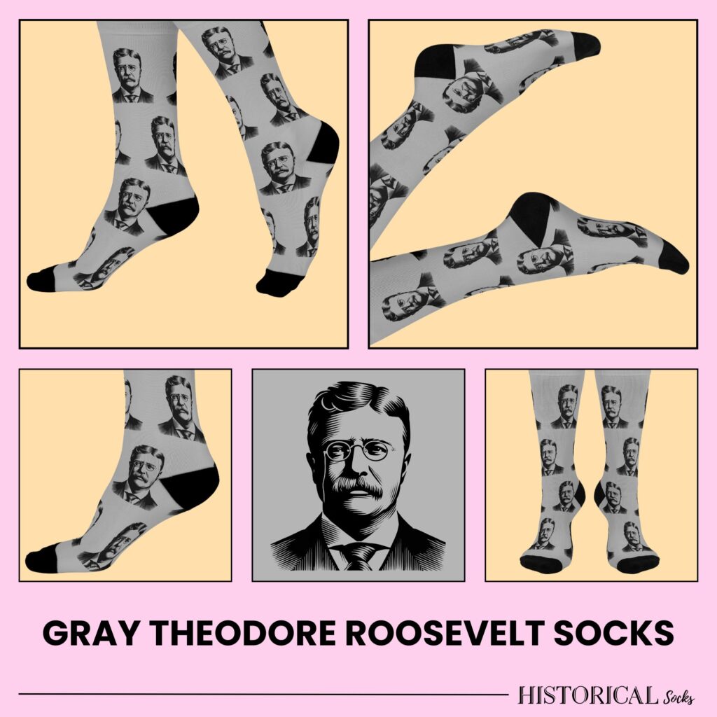 Gray Theodore Roosevelt Socks