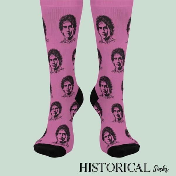 Pink socks Ayrton Senna front facing