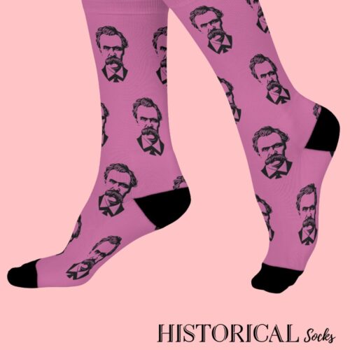 Friedrich Nietzsche Socks Pink