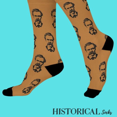 Friedrich Nietzsche Socks Brown
