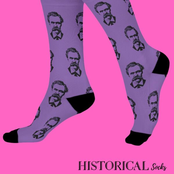 Friedrich Nietzsche Socks Purple
