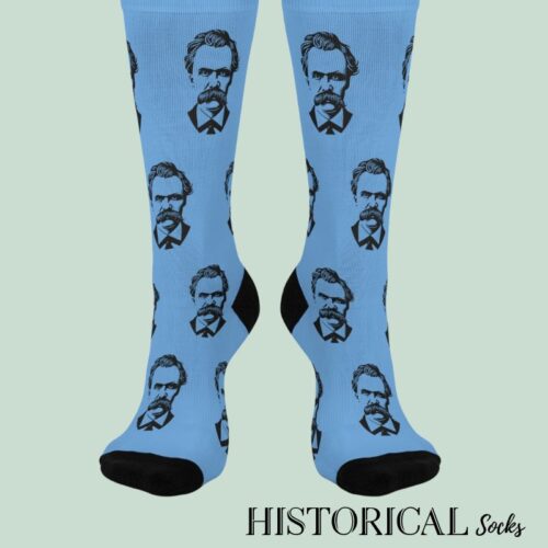 Friedrich Nietzsche Socks Blue-front