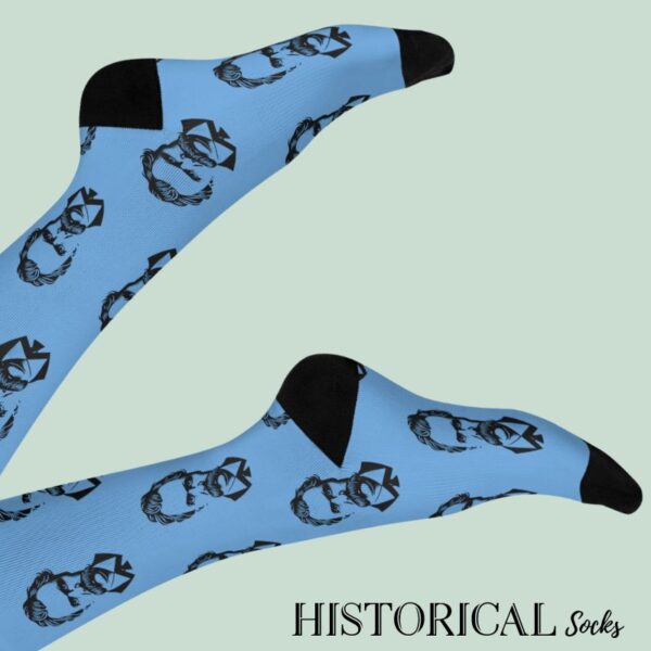 Friedrich Nietzsche Socks Blue-side