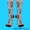 Front facing Friedrich Nietsche socks in gray