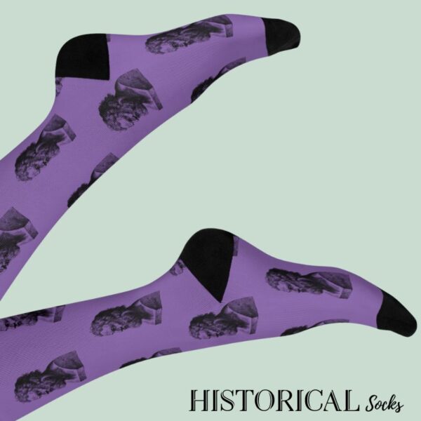 Purple socks with Plato busts