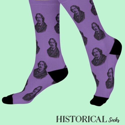 Oscar Wilde Socks Purple
