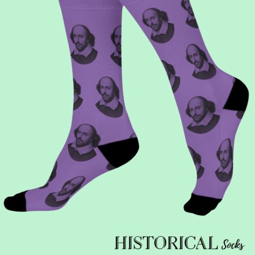 William Shakespeare Socks Purple