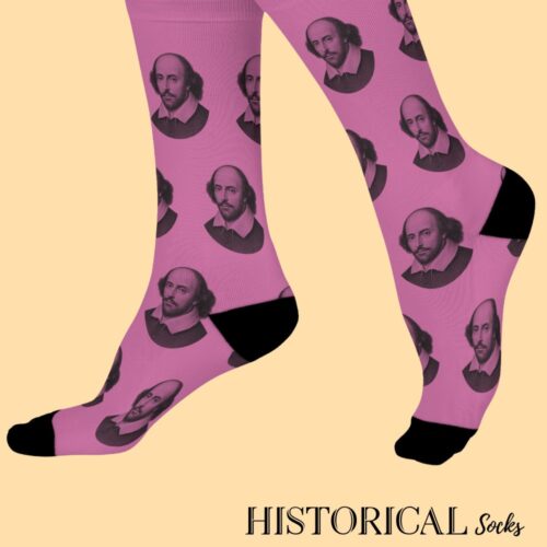 William Shakespeare Socks Pink