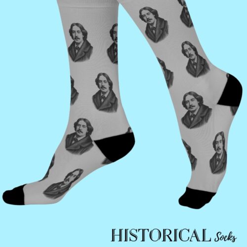 Oscar Wilde Socks Gray