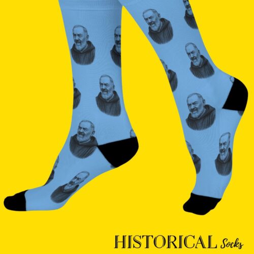 Padre Pio Socks Blue