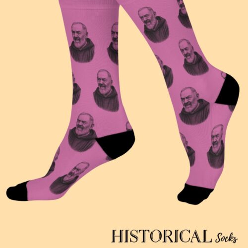Padre Pio Socks Pink
