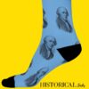 John Adams blue socks close up
