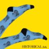 John Adams socks in blue from the side