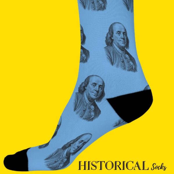 Benjamin Franklin blue socks