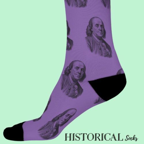 Benjamin Franklin purple socks