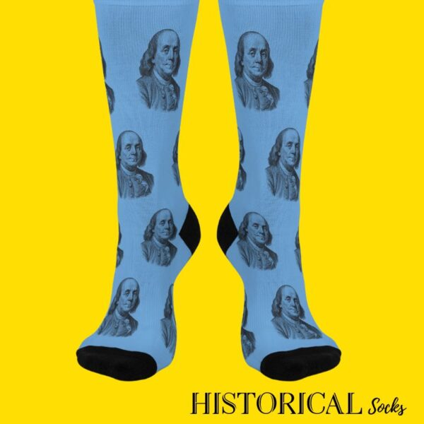 Blue unisex Benjamin Franklin socks