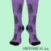 Front facing Jesus socks in purple