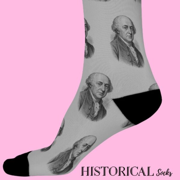 USA socks in gray with John Adams prints