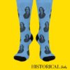 Front facing blue Oscar Wilde socks