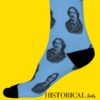 Close up blue sock Oscar Wilde prints