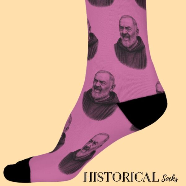 Padre Pio pink sock