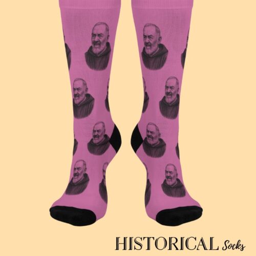 Padre Pio socks in pink