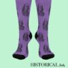 Purple socks with Benjamin Franklin prints