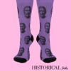 purple socks with Seneca prints