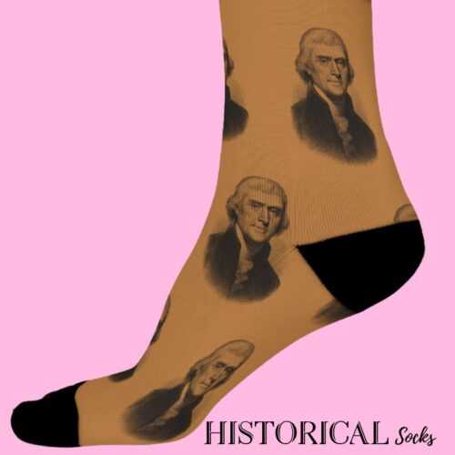 Brown Thomas Jefferson socks close up