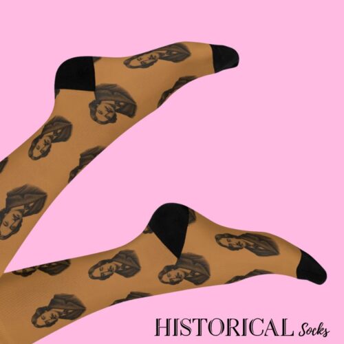 Unisex brown socks with Oscar Wilde