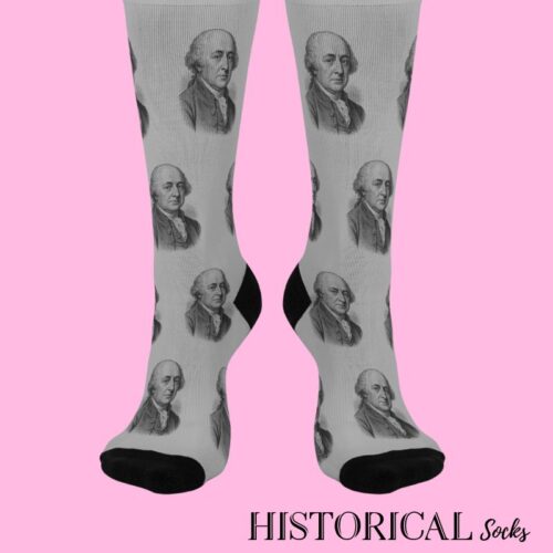Gray socks with John Adams prints
