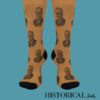 Pair of Franklin D. Roosevelt brown socks with black toe and heel – full front view