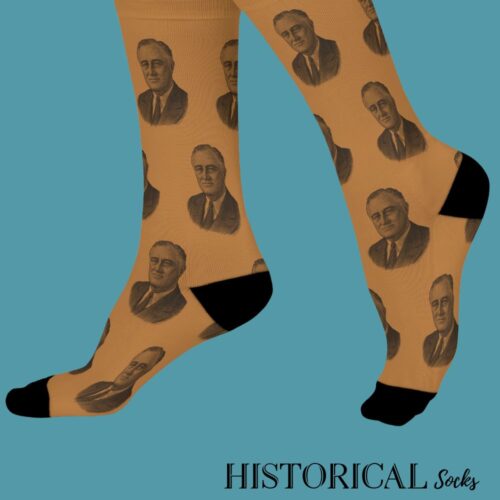 Franklin D Roosevelt Socks Brown