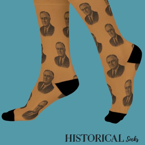 Franklin D Roosevelt Socks Brown
