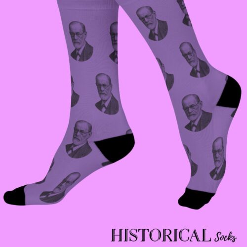 Sigmund Freud Socks Purple