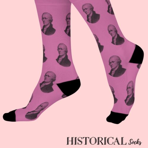 Alexander Hamilton Socks Pink