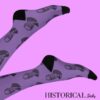 Sigmund Freud printed socks in purple
