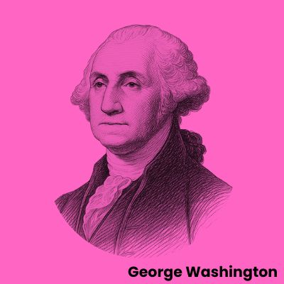 Engraved portrait of George Washington for historical socks collection