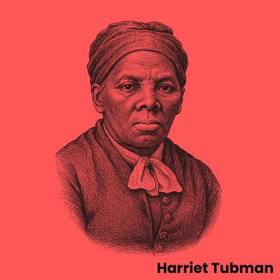 Engraved portrait of Harriet Tubman for historical socks collection