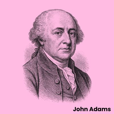 Engraved portrait of John Adams for historical socks collection