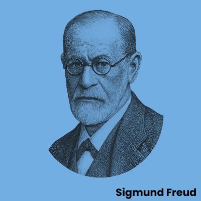 Engraved portrait of Sigmund Freud for historical socks collection